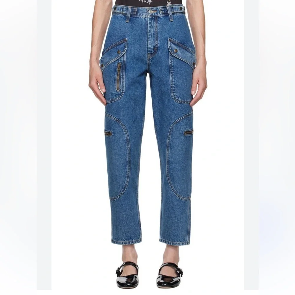 RE/DONE Racer Taper Speedway Jean Blue Organic Denim Womens Size 29 NWT Utility